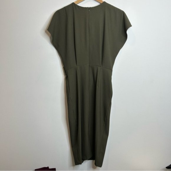 ASOS split cap sleeve midi pencil dress with buckle - Picture 11 of 11